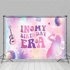 Lofaris In My Birthday Era Party Backdrop for Girls Pop Star and Disco Ball Theme Swift Inspired Singer Photo Prop