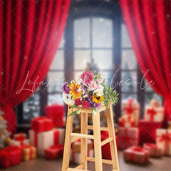 Lofaris Indoor Christmas Festive Room Window Scene Backdrop