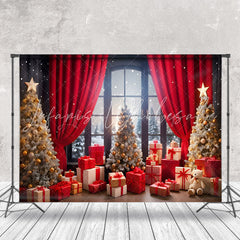 Lofaris Indoor Christmas Festive Room Window Scene Backdrop