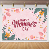 Lofaris International Women Day Hand Drawn Floral Backdrop Pink Botanical Party Decor