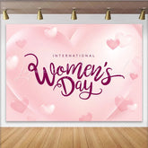 Lofaris International Womens Day Pink Hearts Backdrop Romantic 3D Style Party Decor Soft Love Celebration Background