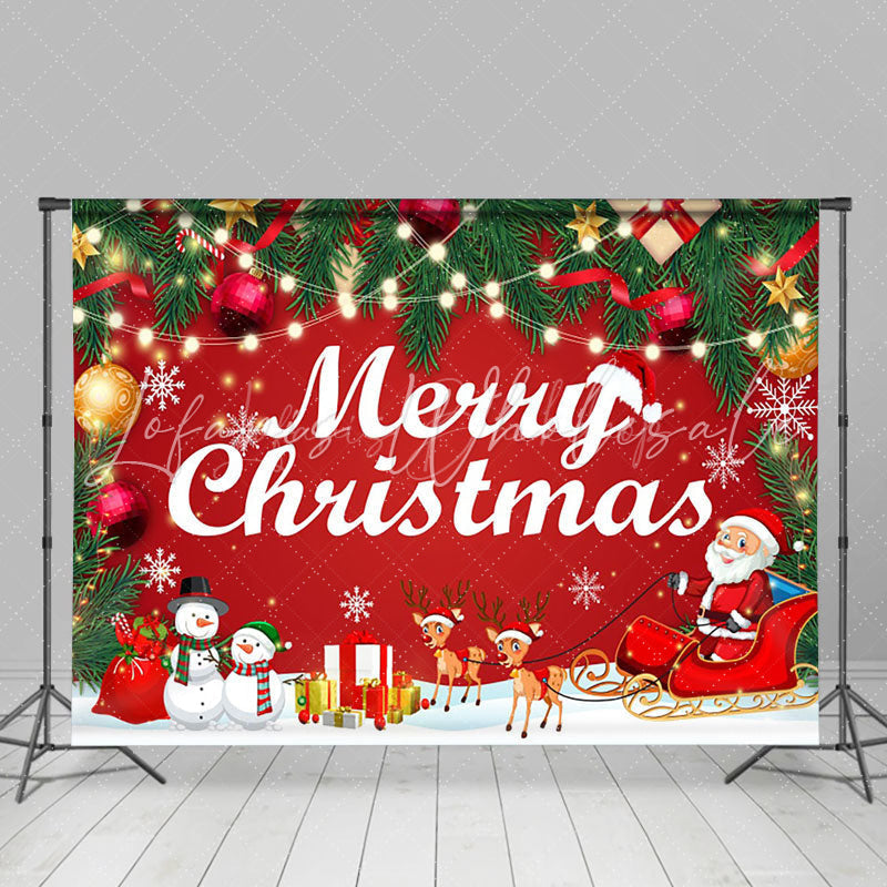 Lofaris Jingle Bells Merry Christmas Cozy Holiday Backdrop