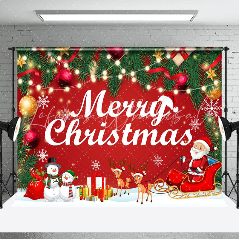 Lofaris Jingle Bells Merry Christmas Cozy Holiday Backdrop