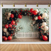 Lofaris Ladybug Garden Birthday Backdrop Floral Balloon Fence Background Girl 1st Bday Photography Prop
