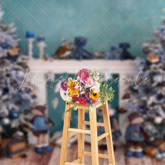 Lofaris Lake Blue Toys Christmas Tree Photo Backdrop