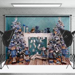 Lofaris Lake Blue Toys Christmas Tree Photo Backdrop