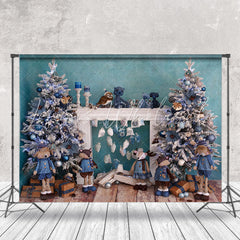 Lofaris Lake Blue Toys Christmas Tree Photo Backdrop