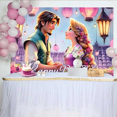 Lofaris Lantern Princess Birthday Backdrop Romantic Floating Lights Party Decoration Magic Castle Happy Birthday Banner Photo Background