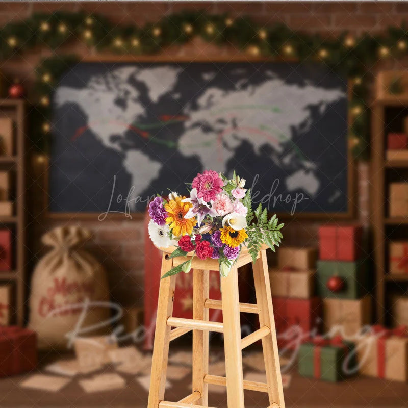 Lofaris Letters to Santa Photography Backdrop Christmas Mailroom Workshop Holiday Mini Session Photo Background