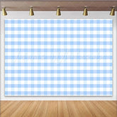 Lofaris Light Blue and White Gingham Photography Backdrop Classic Plaid Pattern Background for Studio Photoshoot and Party Decor