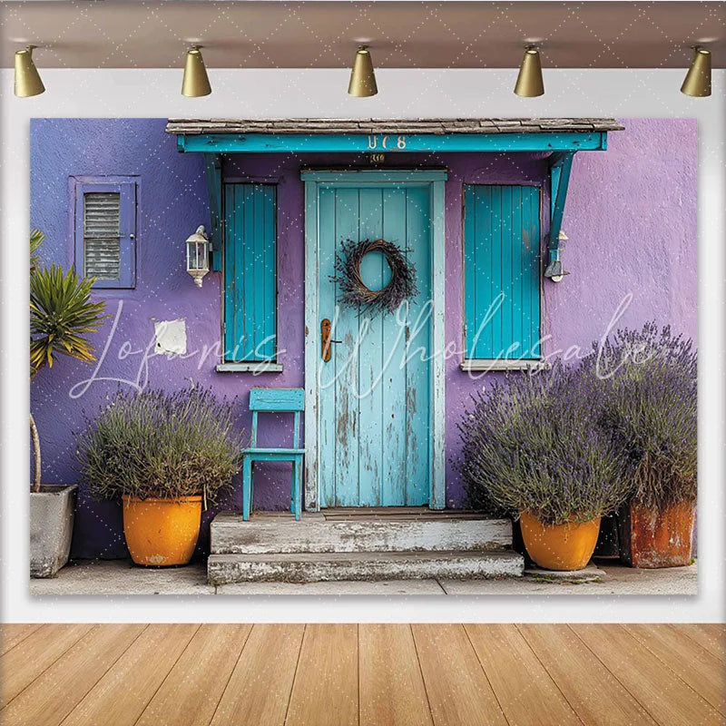 Lofaris Lila Türkise Tür Lavendel Pflanzen Rustikaler Hintergrund für Fotoshootings und Porträts professionelle Fotografie