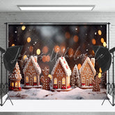 Lofaris Little Gingerbread House Bokeh Christmas Backdrop