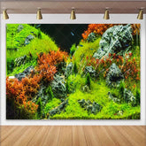 Lofaris Lush Green and Orange Aquatic Plants Photography Backdrop Realistic Underwater Garden Background for Studio Portraits