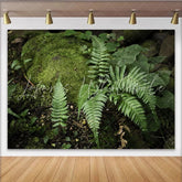 Lofaris Lush Green Ferns and Moss Natural Scenery Backdrop Realistic Forest Floor Photography Background for Studio Photoshoot