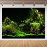 Lofaris Lush Green Natural Scenery Photography Backdrop with Rocks and Plants Vibrant Forest Background for Studio Photoshoot