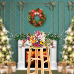 Lofaris Luxury Wall Wreath Fireplace Tree Christmas Backdrop