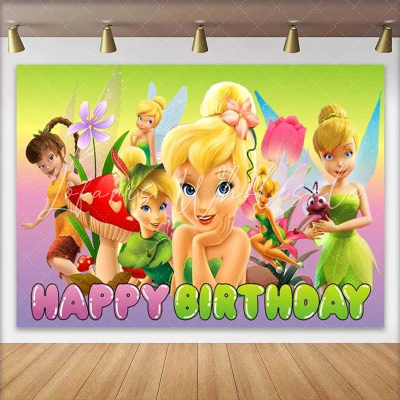 Lofaris Magic Fairy Happy Birthday Backdrop Colorful Pixie Woods Girls Princess Party Photography Background