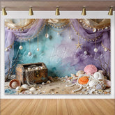 Lofaris Magical Underwater Treasure Photography Backdrop with Seashells Pearls Fantasy Ocean Background for Kids Birthday Party