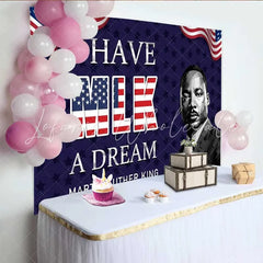 Lofaris Martin Luther King MLK Day Dream Backdrop American Flag Black History Month Decoration Background