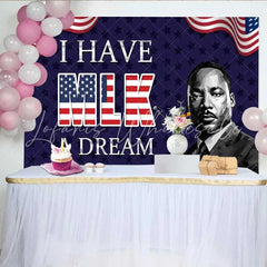 Lofaris Martin Luther King MLK Day Dream Backdrop American Flag Black History Month Decoration Background