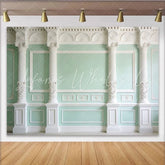 Lofaris Mint Green Classical Column Fine Art Photography Backdrop Elegant Studio Background for Portrait Photoshoot