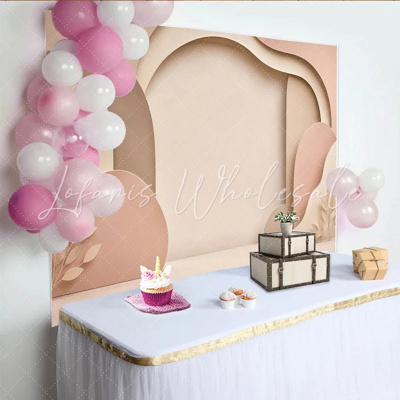 Lofaris Muted Earth Tone Abstract Layered Photography Backdrop Elegant Studio Background for Professional Portrait and Event Decor