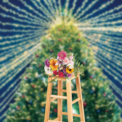 Lofaris Night Bright Twinkle Lights Christmas Tree Backdrop