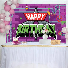 Lofaris Ninja Hero Sewer Birthday Backdrop Green Slime Pipe City Mutants Party Decoration Cartoon Action Warrior Photo Background
