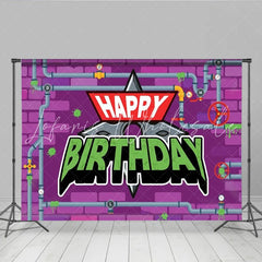 Lofaris Ninja Hero Sewer Birthday Backdrop Green Slime Pipe City Mutants Party Decoration Cartoon Action Warrior Photo Background