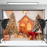 Lofaris Orange Cottage Decoration Interior Christmas Backdrop