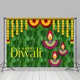 Lofaris Orange Flower Purple Noble Ganesha Diwali Backdrop