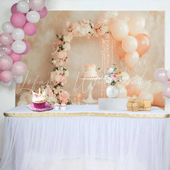 Lofaris Pastel Pink Balloon Floral Arch Wedding Backdrop Sweet Cake Fairy Lights Bridal Shower Background