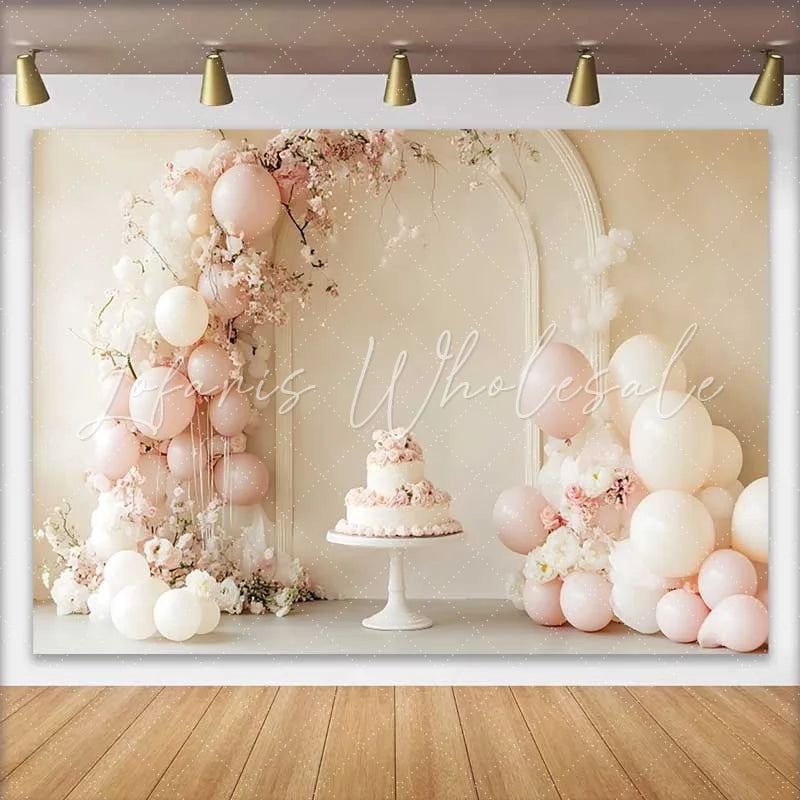 Lofaris Pastel Pink Balloon Floral Arch Wedding Backdrop Sweet Cake Photography Background