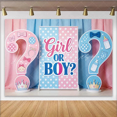 Lofaris Pink and Blue Gender Reveal Baby Shower Backdrop Polka Dot Party Background for Baby Announcement Decor