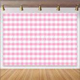 Lofaris Pink and White Gingham Photography Backdrop Classic Plaid Pattern Background for Versatile Studio Photoshoots and Events