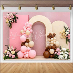 Lofaris Pink Balloon Arch and Floral Arrangements Wedding Backdrop Elegant Bridal Shower Photography Background