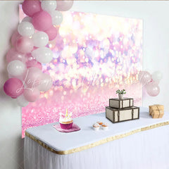 Lofaris Pink Bokeh Sparkle Backdrop Lavender Glitter Light Circles Photography Background
