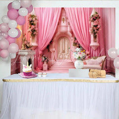 Lofaris Pink Palace Cake Smash Backdrop Royal Castle Interior Photography Background