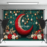 Lofaris Poinsettia Stars Moon Bells Gifts Christmas Backdrop