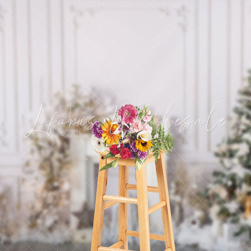 Lofaris Pure Wall Floral Decor Christmas Photo Backdrop