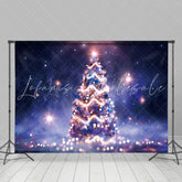 Lofaris Purple Fantasy Light Bokeh Night Xmas Tree Backdrop