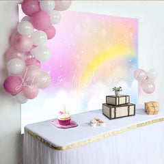 Lofaris Rainbow Cloud Star Backdrop Pastel Sky Birthday Photography Background