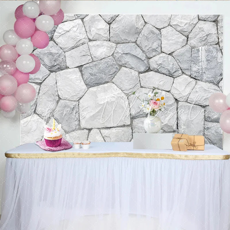 Lofaris Realistic Grey and White Stone Photography Backdrop with Natural Texture Versatile Studio Background for Professional Portrait