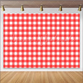 Lofaris Red and White Gingham Photography Backdrop Classic Checkered Pattern Studio Background for Picnic Party Decor