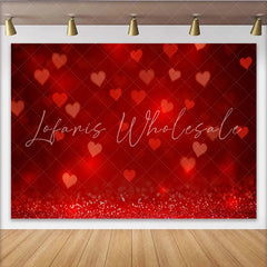 Lofaris Red Hearts Bokeh Backdrop Valentine’s Day Romantic Photography Background