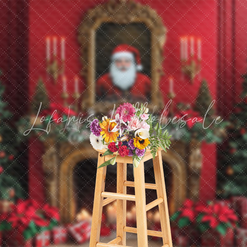 Lofaris Red Luxury Photo Frame Festive Christmas Backdrop