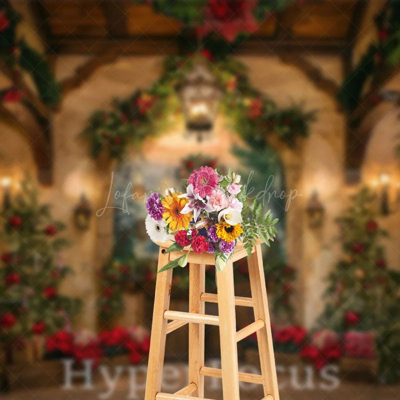 Lofaris Retro Mural Room Festive Christmas Vibe Backdrop