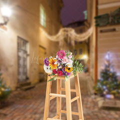 Lofaris Retro Street Light Strip Merry Christmas Backdrop