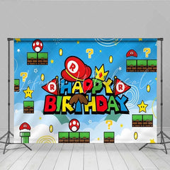 Lofaris Retro Video Game World Birthday Backdrop Cartoon Adventure Level Party Decoration Background