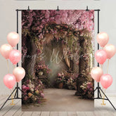 Lofaris Romantic Indoor Floral Backdrop Hanging Wisteria and Classical Pillars for Bridal Portrait